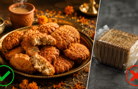 Thekua vs Packaged Biscuits